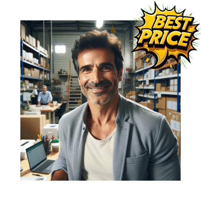 Φωτογραφία ενός χαρούμενου επιχειρηματία